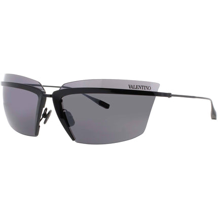Valentino Unisex Sunglasses - Shiny Black Metal Cat Eye Shape Frame | V LURE VLS 130A ,