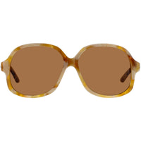 Valentino Unisex Sunglasses - Ivory/Gold Oversized Shape Full Rim Frame | VLS 177 177B ,