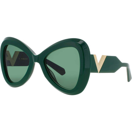 Valentino Unisex Sunglasses - Dark Green/Gold Full Rim Frame | V GOLD III VLS 138C ,
