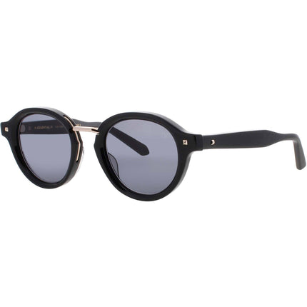 Valentino Unisex Sunglasses - Black/Light Gold Oval Frame | V ESSENTIAL IV VLS 132A ,