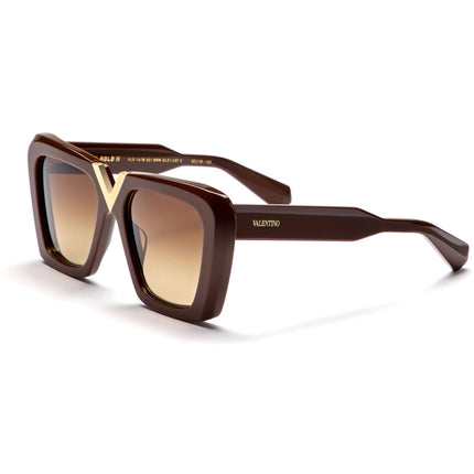 Valentino Unisex Sunglasses - Fondant Brown/Gold Full Rim Frame | V GOLD II VLS 161B ,