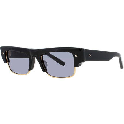 Valentino Unisex Sunglasses - Black/Gold Metal Rectangular Shape Frame | XI VLS 164A ,