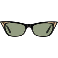 Valentino Women's Sunglasses - Black/Gold Plastic Cat Eye Shape Frame | VLS 175 175A ,