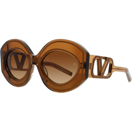 Valentino Women's Sunglasses - Brown/Gold Oversized Shape Frame | V SOUL II VLS 128B ,