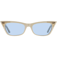 Valentino Women's Sunglasses - Ivory/Gold Plastic Cat Eye Shape Frame | VLS 175 175B ,