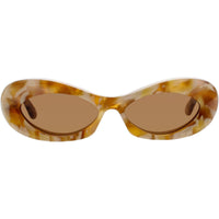 Valentino Women's Sunglasses - Ivory/Gold Plastic Oval Full Rim Frame | VLS 178 178D ,