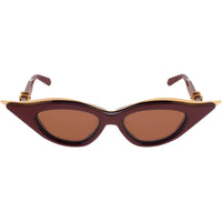 Valentino Women's Sunglasses - Bordeaux/Yellow Gold Full Rim | V GOLDCUT II VLS 114B ,