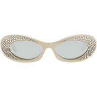 Valentino Women's Sunglasses - Ivory/Gold Plastic Oval Full Rim Frame | VLS 178 178E ,
