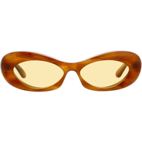Valentino Women's Sunglasses - Havana/Gold Plastic Oval Full Rim Frame | VLS 178 178C ,