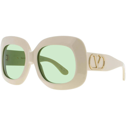 Valentino Women's Sunglasses - Ivory/Gold Plastic Oversized Shape Frame | VLS 180 180B ,