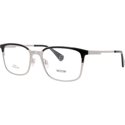 Woow Men's Eyeglasses - Black Titanium Rectangular Full Rim Frame | BE SAFE 2 0100 ,