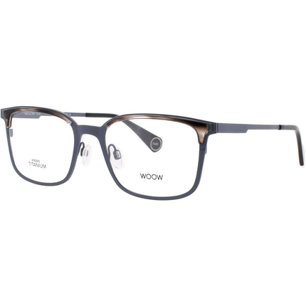 Woow Men's Eyeglasses - Grey/Amber Horn Titanium Rectangular Frame | BE SAFE 2 3402 ,