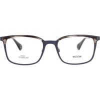 Woow Men's Eyeglasses - Grey/Amber Horn Titanium Rectangular Frame | BE SAFE 2 3402 ,