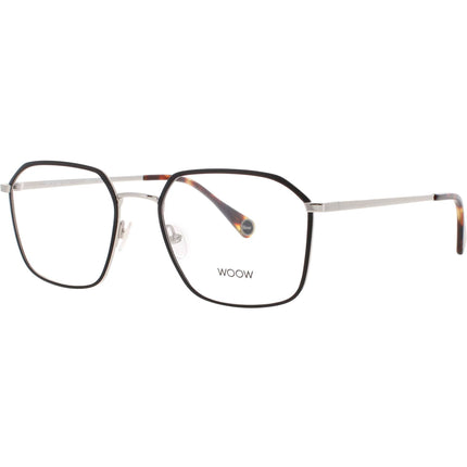 Woow Men's Eyeglasses - Shiny Palladium Geometric Full Rim Frame | RUSH HOUR 2 0907 ,