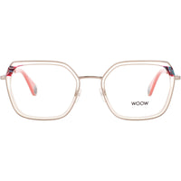 Woow Women's Eyeglasses - Clear/Rose Geometric Full Rim Frame | BREAK FREE 3 0305 ,