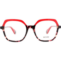 Woow Women's Eyeglasses - Pearly Red Acetate Square Full Rim Frame | LOOK UP 2 0271 ,