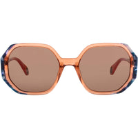 Woow Women's Sunglasses - Transparent Brown Orange Full Rim | SUPER VISION 2 0373 ,