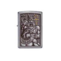 Zippo Windproof Lighter - Egyptian Gods Design Street Chrome Finish Pocket | 49406 ,