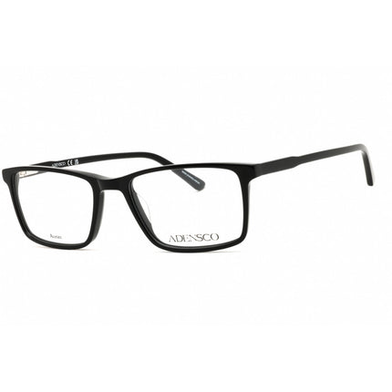 Adensco Men's Eyeglasses - Black Plastic Rectangular Full Rim Frame | AD 133 0807 00 ,