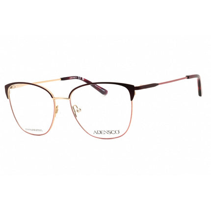Adensco Women's Eyeglasses - Matte Burgundy Metal Rectangular Frame | AD 251 07BL 00 ,