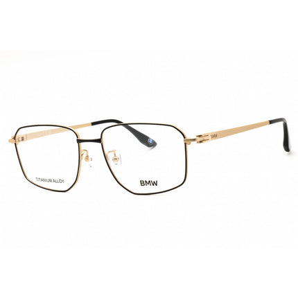 BMW Men's Eyeglasses - Black/Gold Rectangular Titanium Full Rim Frame | BW5101-H 005 ,