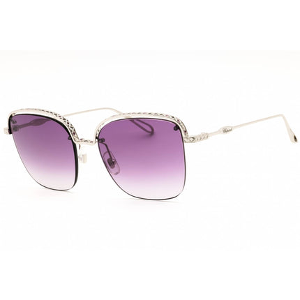 Chopard Women's Sunglasses - Shiny Palladium Metal Rectangular Frame | SCHD45S 0579 ,