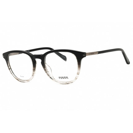 Fossil Unisex Eyeglasses - Black/Grey Acetate Round Full Rim Frame | FOS 7127 08A 00 ,