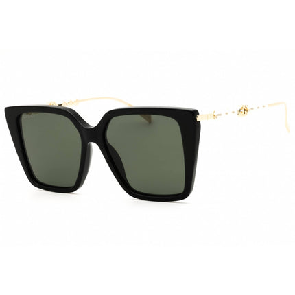 Gucci Women's Sunglasses - Black/Gold Acetate Rectangular Full Rim Frame | GG1967S 001 ,
