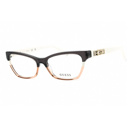 Guess Women's Eyeglasses - Grey Striped/Shiny Ivory Metal Cat Eye Frame | GU2979 020 ,