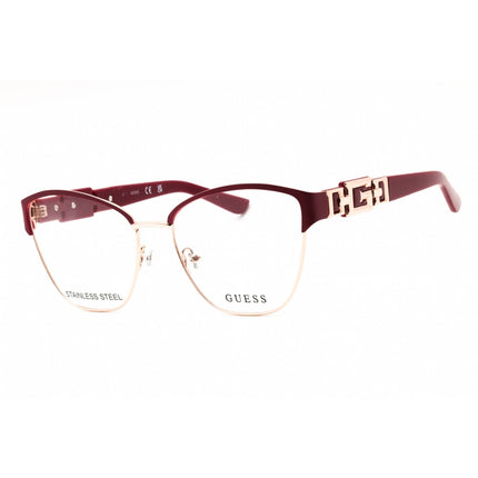 Guess Women's Eyeglasses - Bordeaux Metal Cat Eye Shape Full Rim Frame | GU2984 071 ,