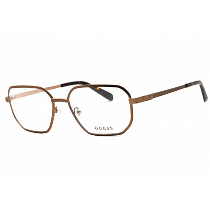 Guess Men's Eyeglasses - Matte Dark Bronze Metal Oval Full Rim Frame | GU50240 037 ,