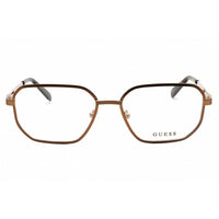 Guess Men's Eyeglasses - Matte Dark Bronze Metal Oval Full Rim Frame | GU50240 037 ,