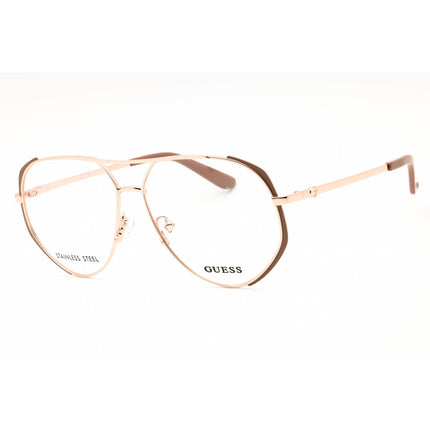 Guess Women's Eyeglasses - Matte Beige/Shiny Rose Gold Aviator Frame | GU50247 058 ,
