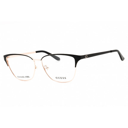 Guess Women's Eyeglasses - Shiny Black Rectangular Metal Full Rim Frame | GU2795 001 ,