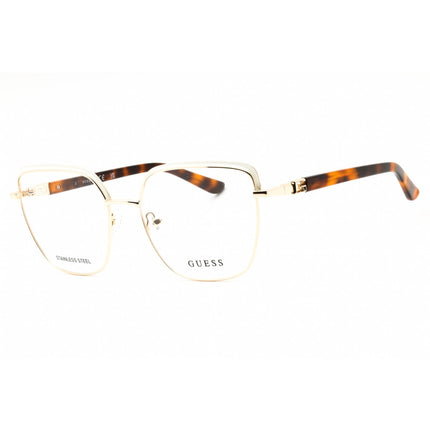 Guess Women's Eyeglasses - White/Brown Cat Eye Metal Full Rim Frame | GU2983 024 ,