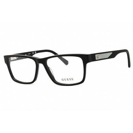 Guess Men's Eyeglasses - Shiny Black Rectangular Shape Full Rim Frame | GU50018 001 ,