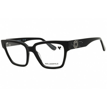KARL LAGERFELD Women's Eyeglasses - Black Acetate Rectangular Frame | KL6112RN 001 ,