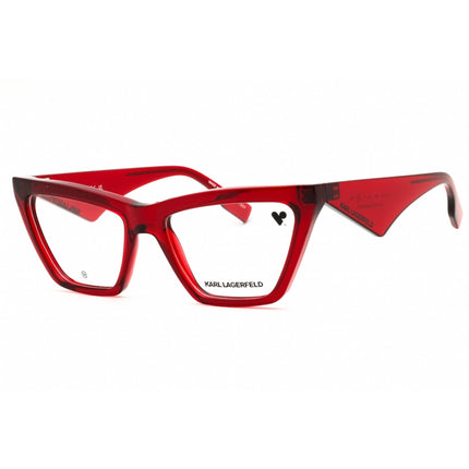 KARL LAGERFELD Women's Eyeglasses - Red Injected Propionate Cat Eye Frame | KL6195 600 ,