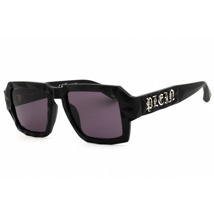 Philipp Plein Men's Sunglasses - Semi-Matt Black Rectangular Shape Frame | SPP180 0U28 ,