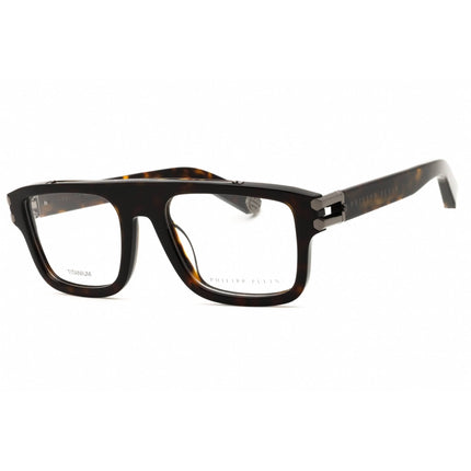 Philipp Plein Men's Eyeglasses - Shiny Havana Rectangular Shape Frame | VPP021M 530722 ,