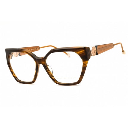 Philipp Plein Women's Eyeglasses - Wavy Brown Plastic Cat Eye Shape Frame | VPP068S ,