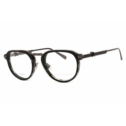 Philipp Plein Men's Eyeglasses - Shiny Round Black Titanium Frame | VPP116V 520530 ,