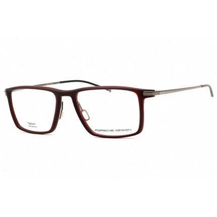 Porsche Men's Eyeglasses - Red Titanium Rectangular Shape Full Rim Frame | P8363 54C ,