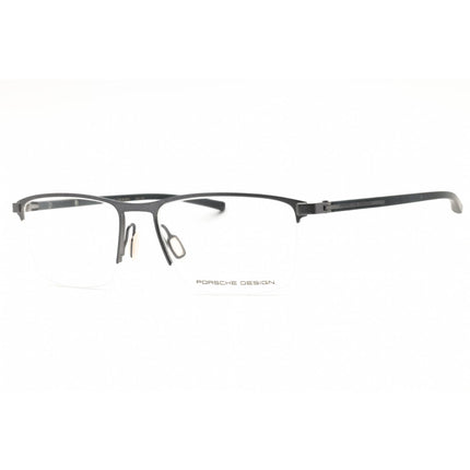 Porsche Men's Eyeglasses - Gunmetal Rectangular Metal Half Rim Frame | P8371 54C ,