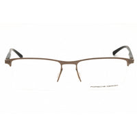 Porsche Men's Eyeglasses - Brown Metal Rectangular Shape Half Rim Frame | P8371 54D ,