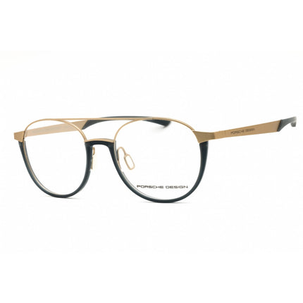 Porsche Men's Eyeglasses - Light Gold/Blue Titanium Round Full Rim Frame | P8389 52B ,