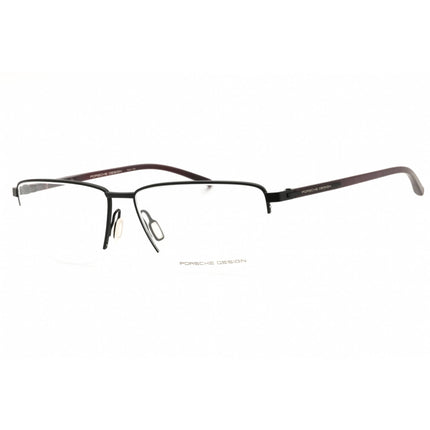 Porsche Men's Eyeglasses - Black/Red Metal Rectangular Half Rim Frame | P8399 59A ,