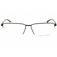 Porsche Men's Eyeglasses - Black/Red Metal Rectangular Half Rim Frame | P8399 59A ,