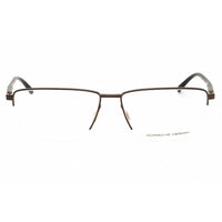 Porsche Men's Eyeglasses - Brown/Black Metal Rectangular Half Rim Frame | P8399 C ,