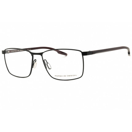 Porsche Men's Eyeglasses - Black/Red Metal Rectangular Full Rim Frame | P8733 57A ,